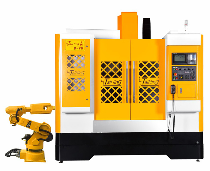 线轨机D-V8（三菱系统）—CNC850三轴线轨机(高速高精密零件立式加工中心机） （带油雾得理器） 主轴转速达18000转 ，带机械手